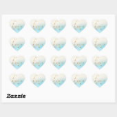 Sticker Cœur Blue Ombre Gold Love (Feuille)
