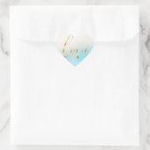 Sticker Cœur Blue Ombre Gold Love (Sac)
