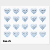 Sticker Cœur Blue Tone on Tone Striped Wedding Thank You (Feuille)