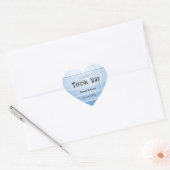 Sticker Cœur Blue Tone on Tone Striped Wedding Thank You (Enveloppe)