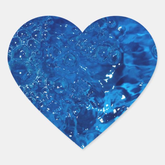 Sticker Cœur Blue water (Devant)