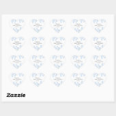 Sticker Cœur Bluebells Rustique Blue Floral Merci Favoriser (Feuille)