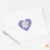 Sticker Cœur Bluebonnet bleu-violet avec Nénuphar blanc (Enveloppe)
