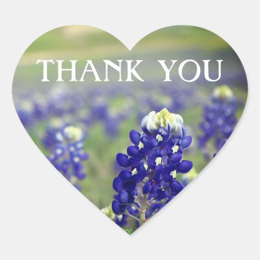 Sticker Cœur Bluebonnets Fleurs bleues Texas Floral (Devant)