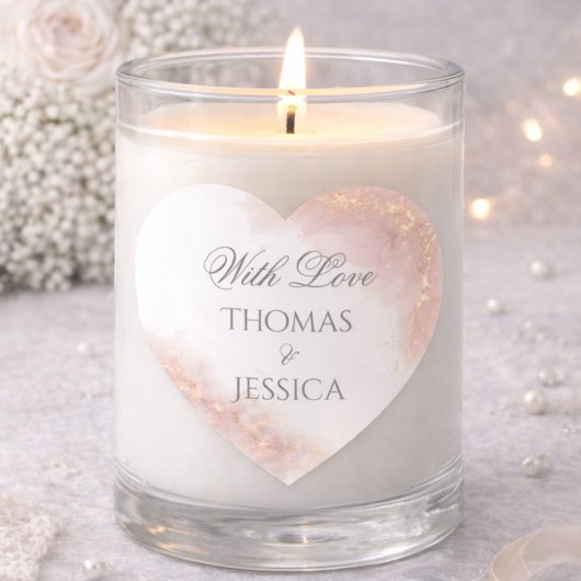 Sticker Cœur Blush Gold Sparkle Romantic Wedding Elegance