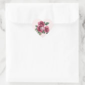 Sticker Cœur Blush Red Roses Floral Love Mariage (Sac)