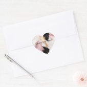 Sticker Cœur Blush Rose Blanc Or Noir Vachette Animal (Enveloppe)