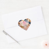 Sticker Cœur Blush Rose or Boho Feuilles Collection populaire (Enveloppe)