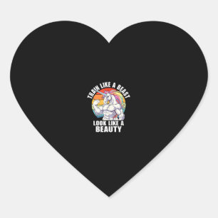 Sticker Cœur Bodybuilding Débardeur Unicorn