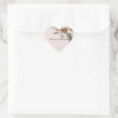 Sticker Cœur Boho Blush rose Noël Floral (Sac)