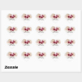 Sticker Cœur Boho Burgundy Pampas Pâtes de cupcake de basse (Feuille)