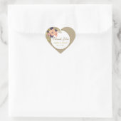 Sticker Cœur Boho Chic Rose Wedding Favor (Sac)