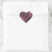 Sticker Cœur Boho Funky Eclectique Rose Noir Abstrait Fractal (Sac)