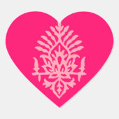 Sticker Cœur Boho India Block Print (Devant)
