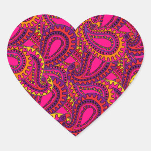 Sticker Cœur Boho Paisley