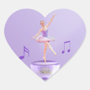 Sticker Cœur Boîte à musique Ballerina personnalisable