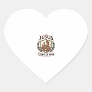 Sticker Cœur Boîte à outils de grâce de Jésus Boîte à outils de