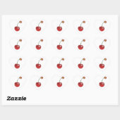 Sticker Cœur Bombe cerise parties scintillant (Feuille)