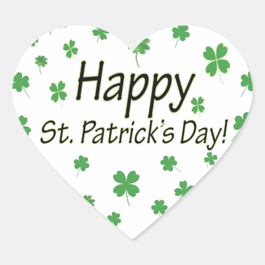 Sticker Cœur Bon Jour de la Saint Patrick (Devant)