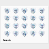 Sticker Cœur Bonhomme de neige en temps hivernal (Feuille)