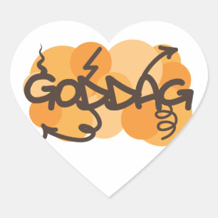 Sticker Cœur Bonjour en danois - Goddag