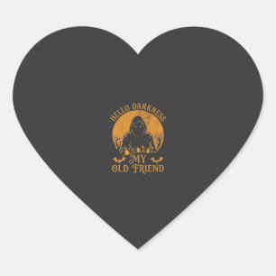 Sticker Cœur Bonjour obscurité vieil ami Reaper Lune Orange Tom