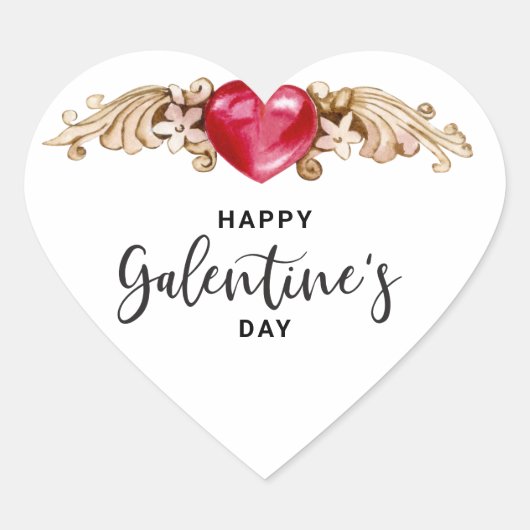 Sticker Cœur Bonne fête des Galentines (Devant)