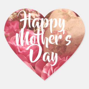 Sticker Cœur Bonne fête des mères Roses du coeur