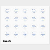 Sticker Cœur Bonne Fête des pères Blue White Classy Cool 2024 (Feuille)
