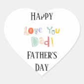 Sticker Cœur Bonne Fête des pères, je t'aime papa (Devant)
