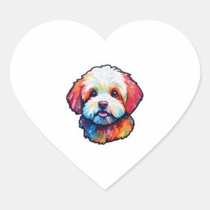 Sticker Cœur Bonne frise bichon