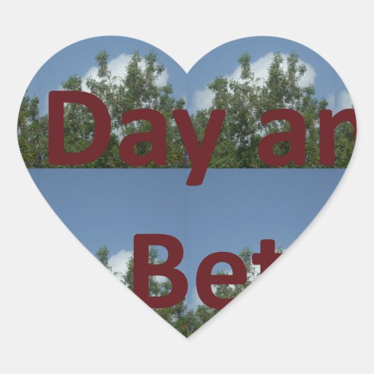 Sticker Cœur Bonne journée et meilleur art nocturne (Devant)