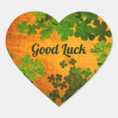 Sticker Cœur Bonne Saint Patrick, shamrock irlandais (Devant)