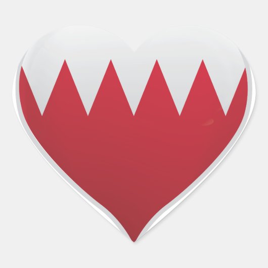 Sticker Cœur Bonnet de fierté du drapeau d'amour de Bahreïn (Devant)