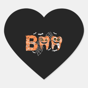 Sticker Cœur Boo Halloween dents dents dents dents