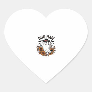 Sticker Cœur Boo Haw Cowboy Fantôme Tournesols Chauves-souris H