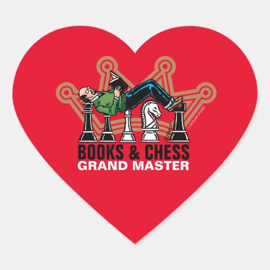 Sticker Cœur Books & Chess Grand Master (Devant)
