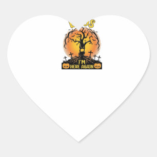 Sticker Cœur Boos Je suis ici encore Halloween Arbre effrayant