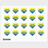Sticker Cœur Boston Strong Gift Jaune et Bleu (Feuille)