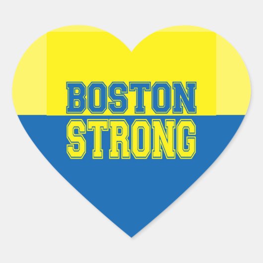 Sticker Cœur Boston Strong Gift Jaune et Bleu (Devant)