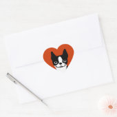 Sticker Cœur Boston Terrier - chien mignon (Enveloppe)