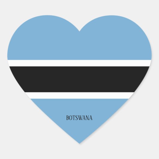 Sticker Cœur Botswana Drapeau splendide patriotique (Devant)