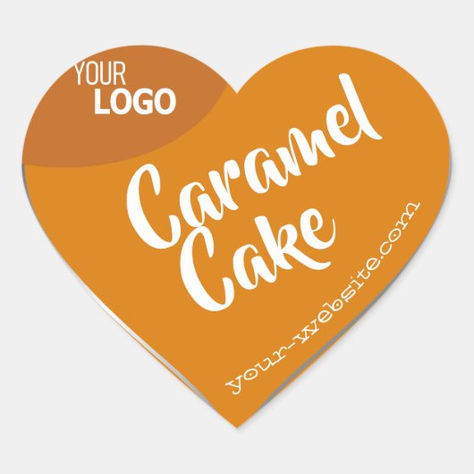 Sticker Cœur Boulangerie Modèle du logo orange Caramel Argent (Devant)