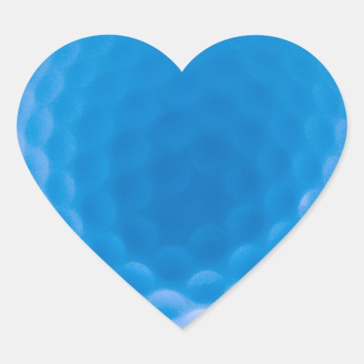 Sticker Cœur Boule de golf Texture Dimples Arctic Blue (Devant)