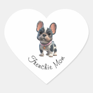 Sticker Cœur Bouledogue français