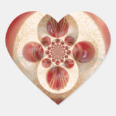 Sticker Cœur Boules de cricket rouge Art Abstrait Design d'impr (Devant)