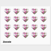 Sticker Cœur Bouquet de fleurs printanières avec amour (Feuille)