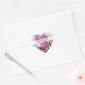 Sticker Cœur Bouquet de fleurs printanières avec amour (Enveloppe)