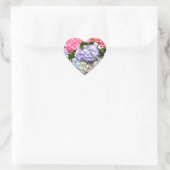 Sticker Cœur Bouquet d'hortensia bleu rose violet élégant (Sac)