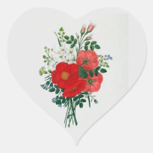 Sticker Cœur Bouquet floral